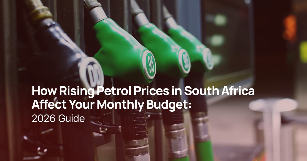 Fuel pump nozzles at petrol station showing rising petrol prices in South Africa