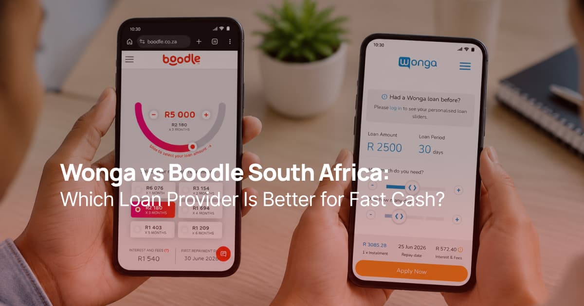Wonga vs Boodle loan comparison on mobile phones in South Africa